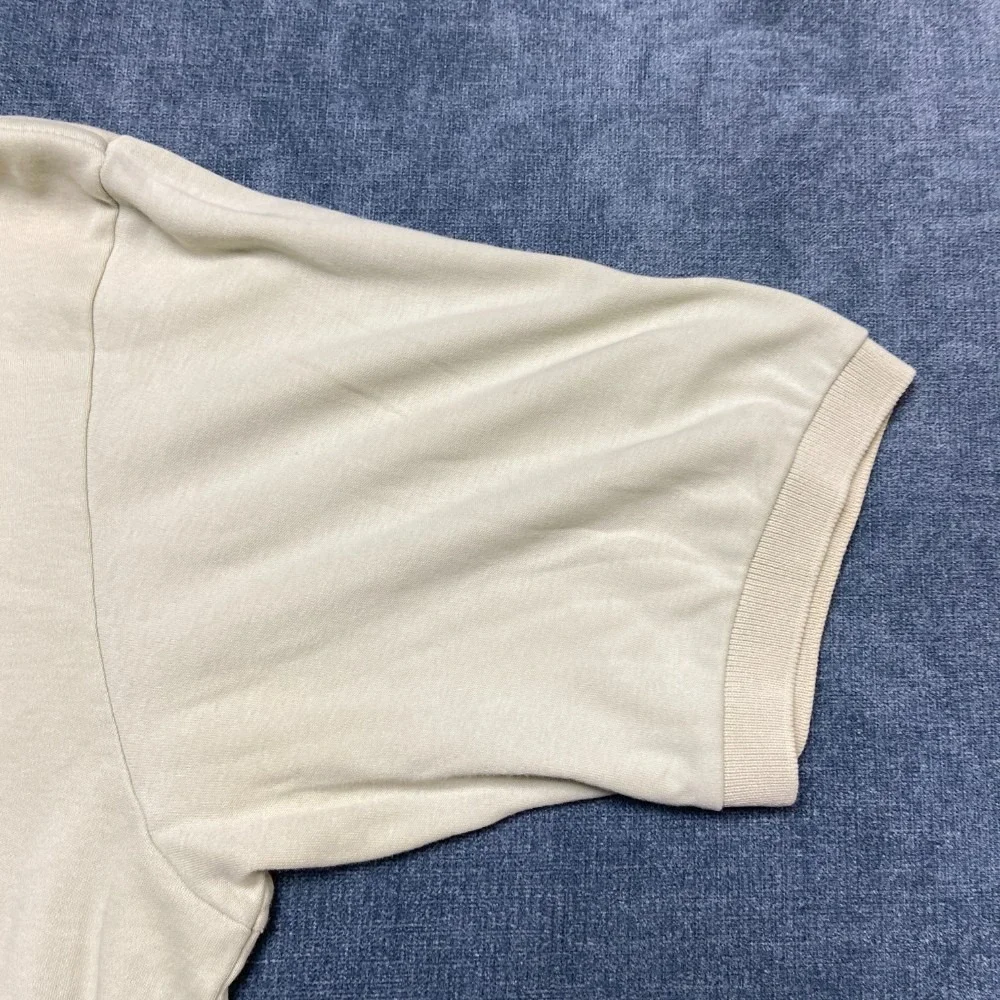 Polo By Ralph Lauren Shirt Mens L Beige Pony Logo Side Slit Short Sleeve Sports